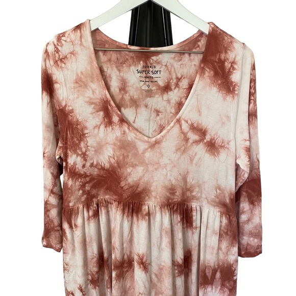 Torrid Super Soft Knits Tie Dye 3/4 Sleeves High & Low Dress Size Large - Picture 8 of 14
